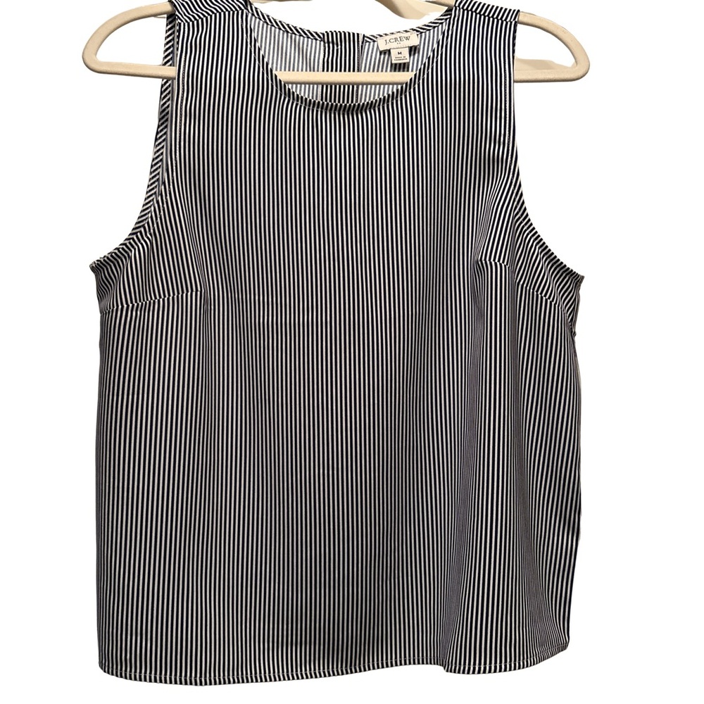 J. Crew Factory Navy and White Striped Tank Top